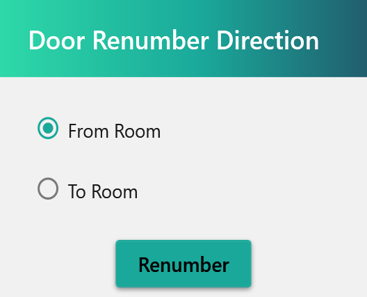 The Door Renumber Direction dialog.