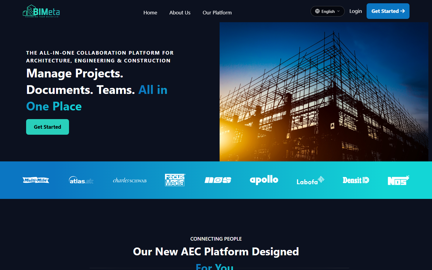 The BIMeta platform at bimeta.net — one BIMeta account signs you in to every BIMeta app.