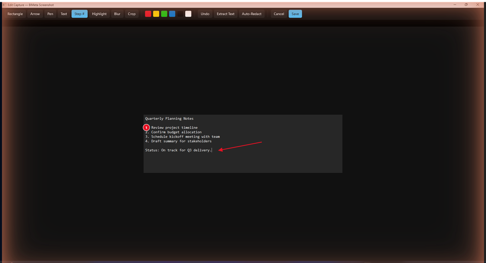 The annotation editor.