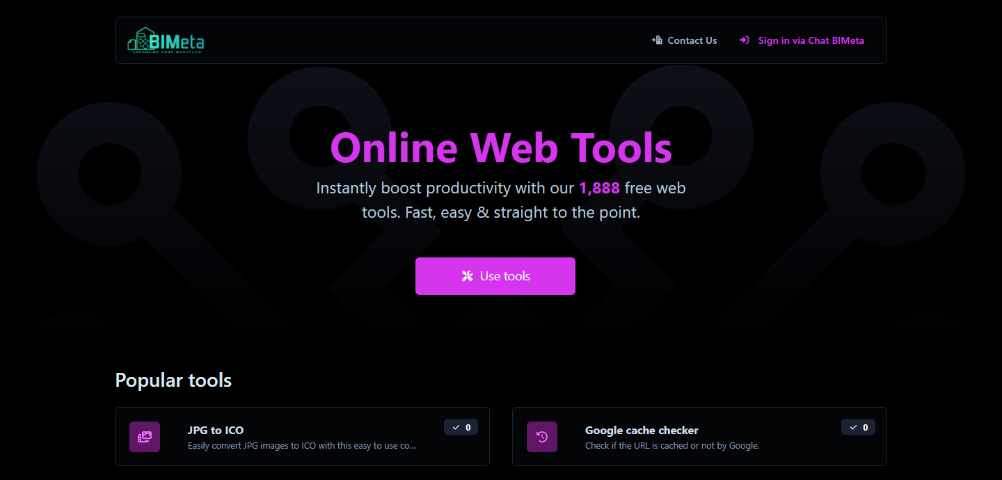 BIMeta ToolKit at toolkit.bimeta.net.
