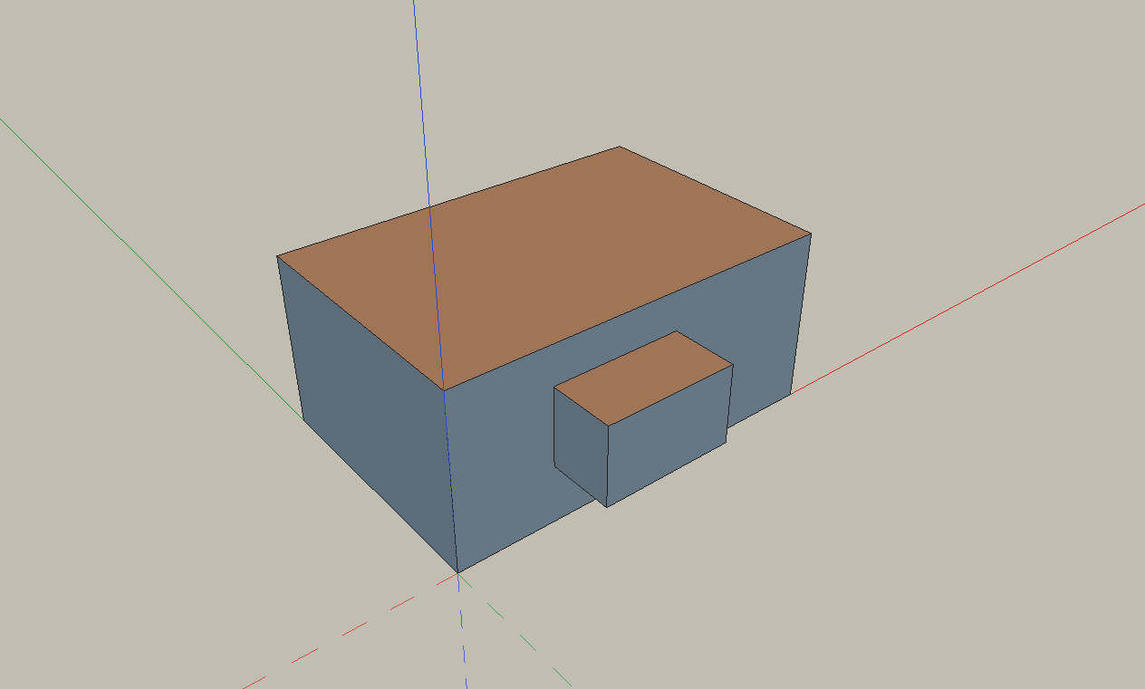 A block with a bay window modelled with Push/Pull.